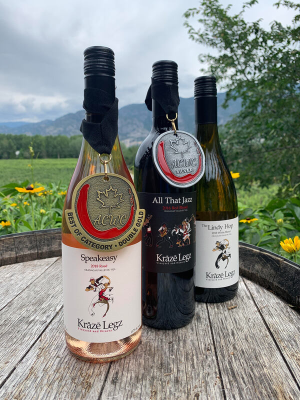 Three bottles of wine by Kraze Legz Winery